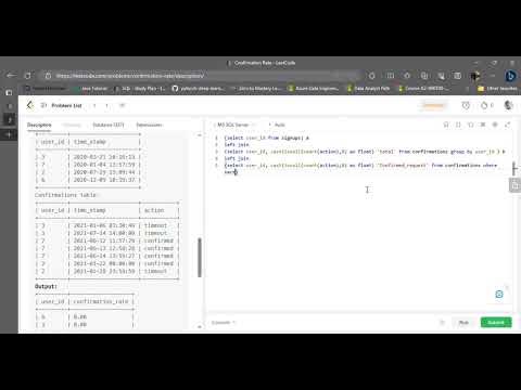 Leetcode SQL 50 / Confirmation rate / Leetcode SQL problem - YouTube
