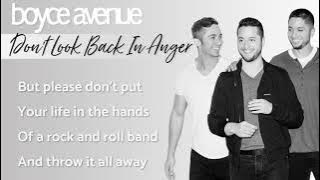 Don't Look Back In Anger - Oasis (Lyrics)(Boyce Avenue acoustic cover) on Spotify & Apple