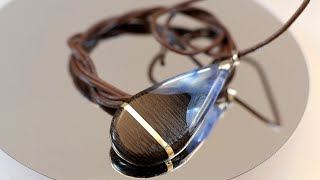 Amazing Jewelry Epoxy Resin Brass Wenge Wood Necklace - Resin art - DIY