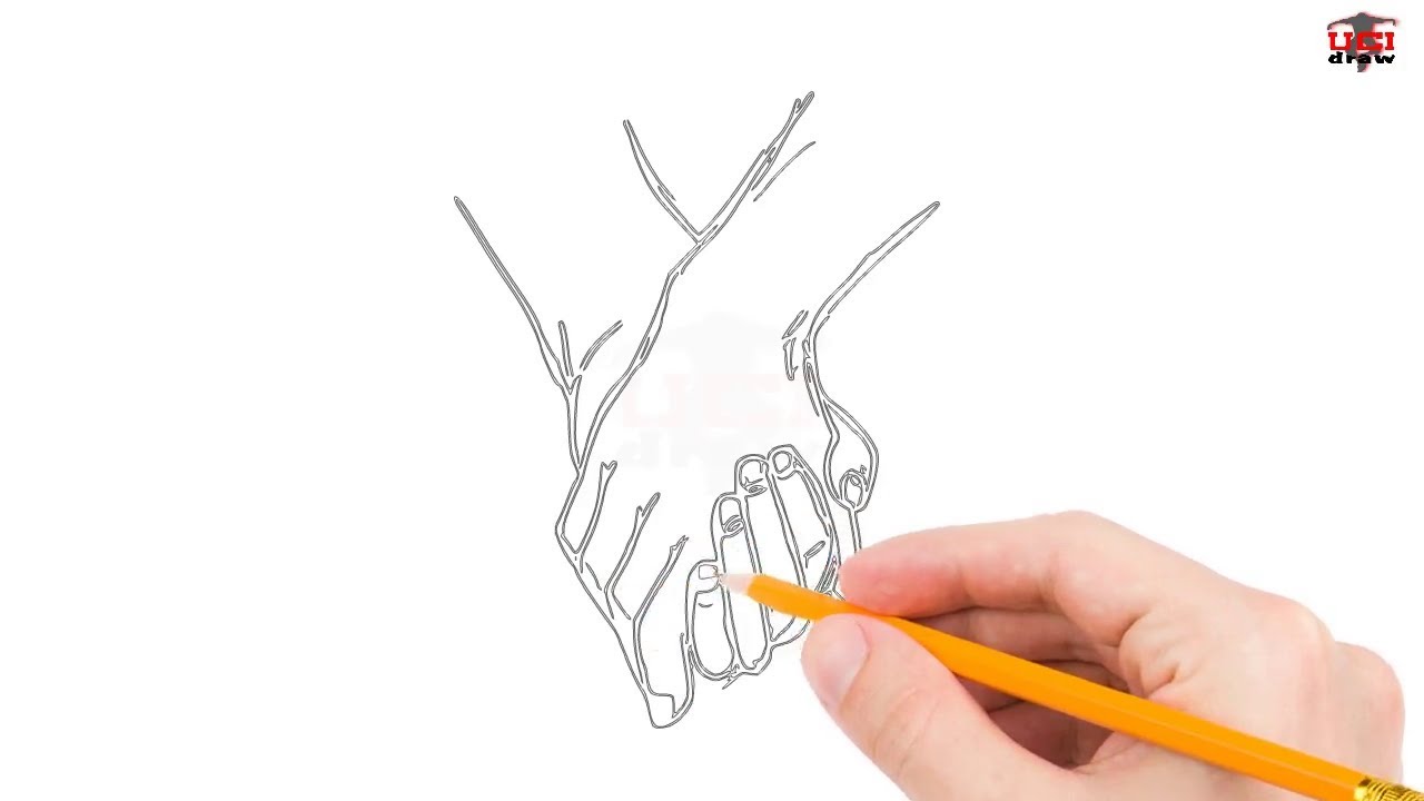 How To Draw Holding Hands, Step by Step, Drawing Guide, by Dawn