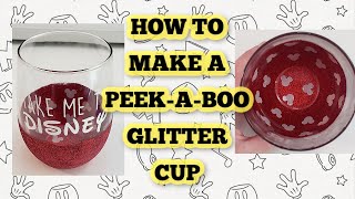 How to make a glitter peek a boo wine glass - Cricut