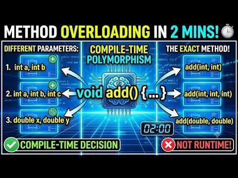 Java Method Overloading in 2 Mins ⏱️ | Compile time Polymorphism Explained