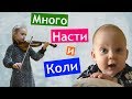 Много Насти и Коли 👫СКРИПАЧКА 🎻 смешной Колясик  ползает 👶 НАША МУХА 🐝 покажу тетради Настины