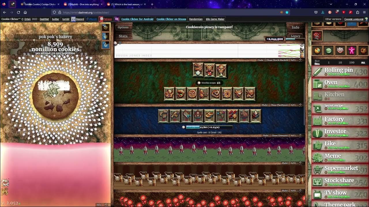 Cookie clicker x777 x7 +2230 and buildings buff combo (435 days of CpS