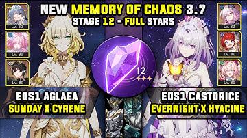 E0 Aglaea Carry & E0 Castorice W/ Evernight (3 Stars) Memory Of Chaos 12 Honkai Star Rail 3.7