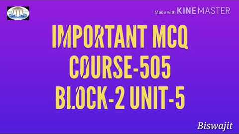 Important Mcq of Course-505 Block-2 Unit-5