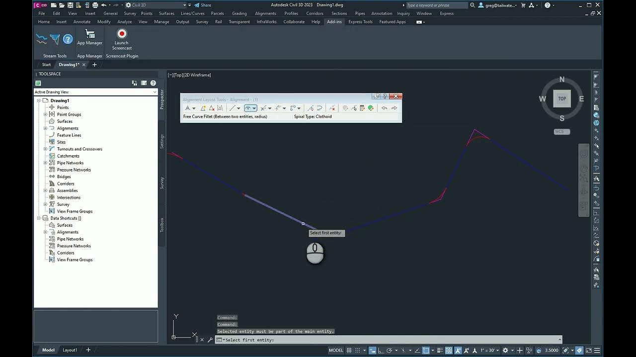 Civil 3D Alignment insert curve and extend YouTube
