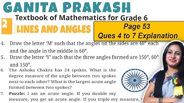 Lines & Angles | Class 6 Maths Chapter 2 Ganita Prakash | Fig it out Page 53 Ques 4 to 7 Solution