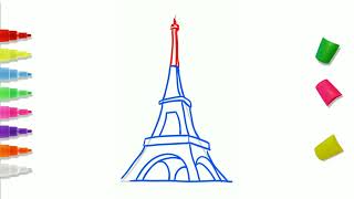 How to draw Eiffel Tower Easy step by step