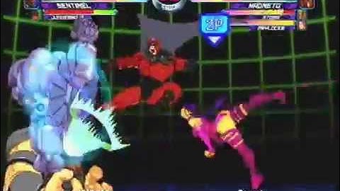 MvC2: Magneto Double Assist A2G Combo
