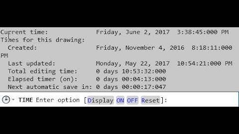 Use the TIME command to determine how much time a model has been open in Civil 3D.