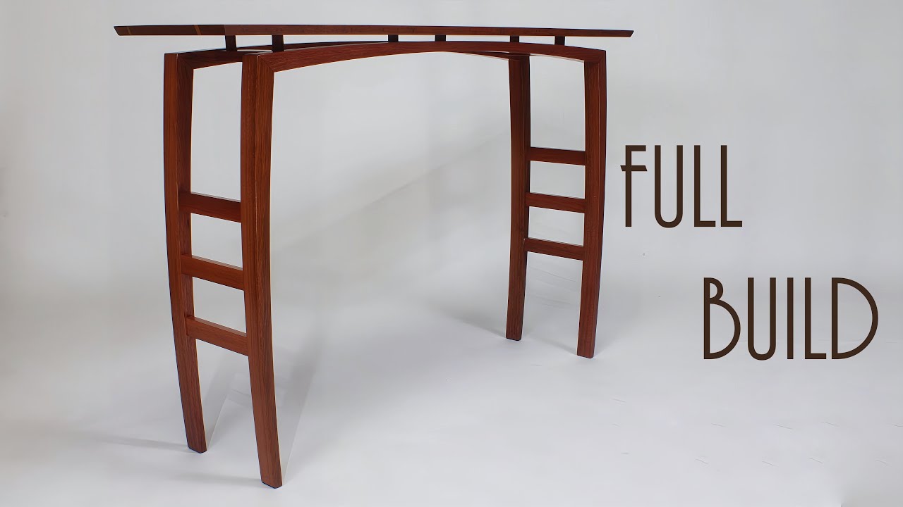 Jarrah hall table with a floating top