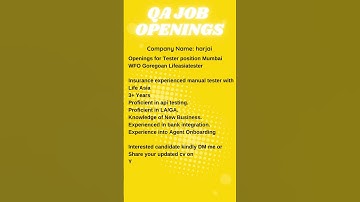 QA JOB OPENING FOR MANUAL TESTING  #automation #selenium #manualtesting #qa #viral #yt #ytshorts