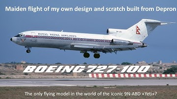 Maiden flight of my Boeing 727 Scratch built depron airliner