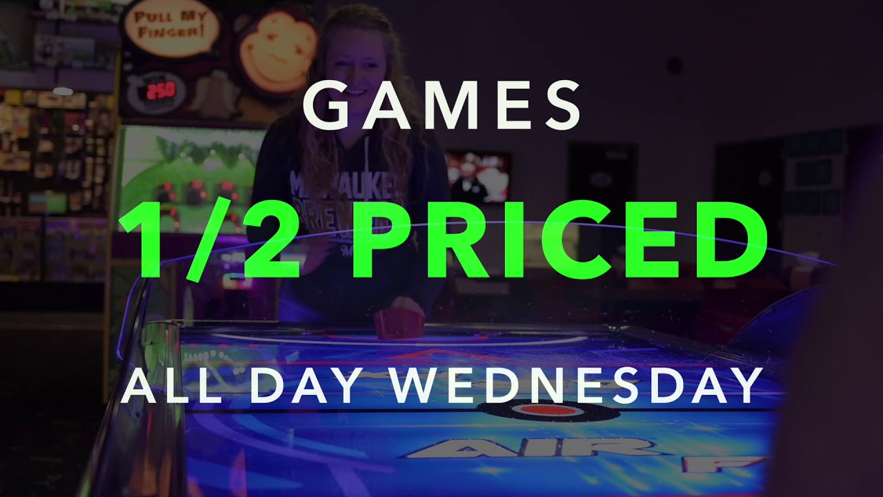 Badger Sports Park 1/2 priced arcade games every Wednesday! YouTube