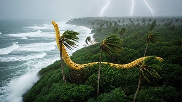 Part 34 - A Girl Alone Surviving In The Forest | The Storm at Sea and the Giant Golden Python