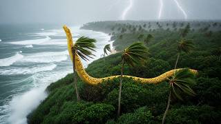 Part 34 - A Girl Alone Surviving In The Forest | The Storm at Sea and the Giant Golden Python