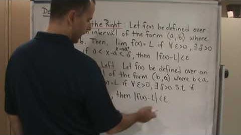 Calc1   Sec  2 5   Precise Definition of Limit   One Sided Limits   Definition