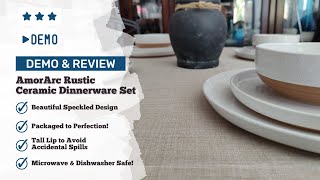 Close Up Look at the AmorArc Rustic Ceramic Dinnerware Set