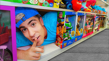 PLAYING HIDE AND SEEK IN A TOY STORE !!