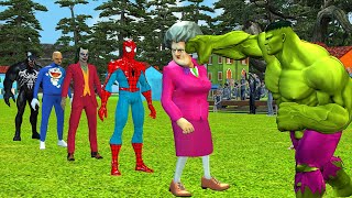 Game GTA 5 Superhero| Movie Spider-Man vs scary teacher vs Joker vs venom with Hulk slap challenge