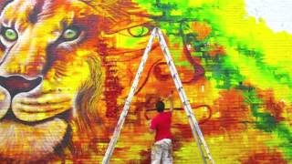 Joel Bergner Baltimore Mural on Jamaican Restaurant (Time Lapse)