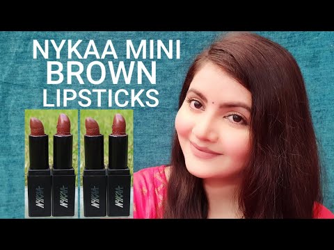 NYKAA SO MATTE MINI LIPSTICK BROWN SHADE LIP SWATCHES | RARA | DARK LIPSTICK |