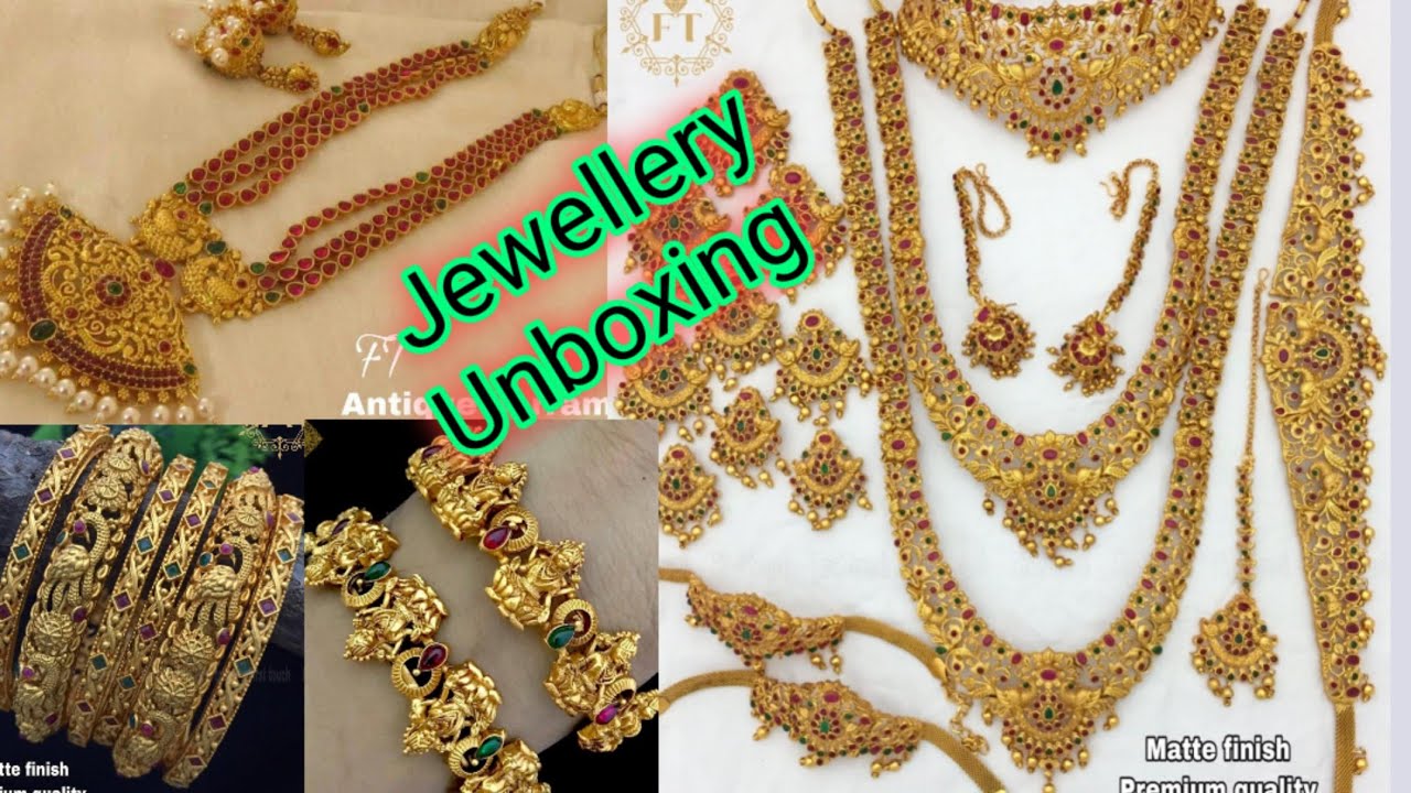 Kemp stone Necklace, Matte Bangle & Bridalset unboxing video