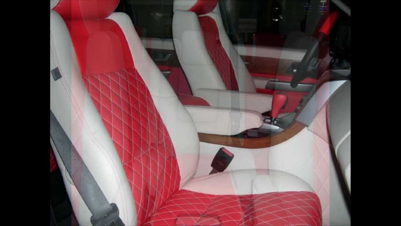 Range Rover Vogue Interior White And Red Leathers Customized