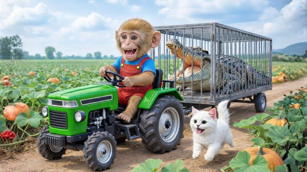 You said:A Crocodile Was Hiding Under iZi the Monkey’s Tractor… What Happened Next Is Terrifying!