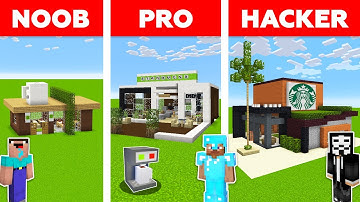 Minecraft Battle: NOOB vs PRO vs HACKER: STARBUCKS COFFEE SHOP in MINECRAFT / Animation