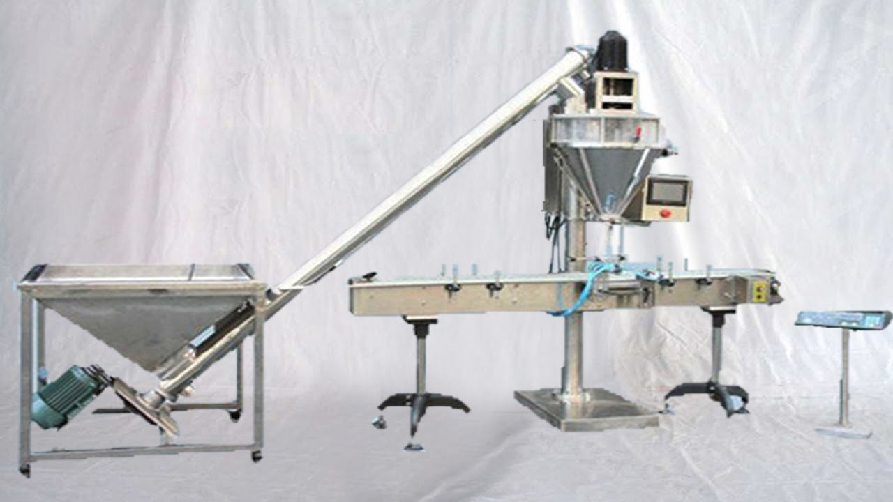 automatic powder filling machine bottles filler equip delivery conveyor