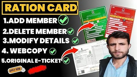 Ration card | Add member | delete member|Modify details of member | original e-ticket download