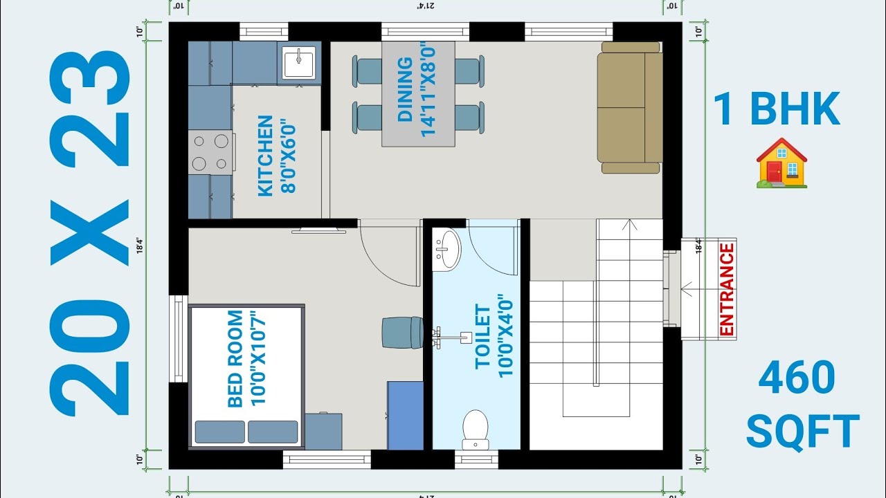 20x23-house-plan-ll-1bhk-ghar-ka-naksha-ll-430-sqft-house-plan-youtube