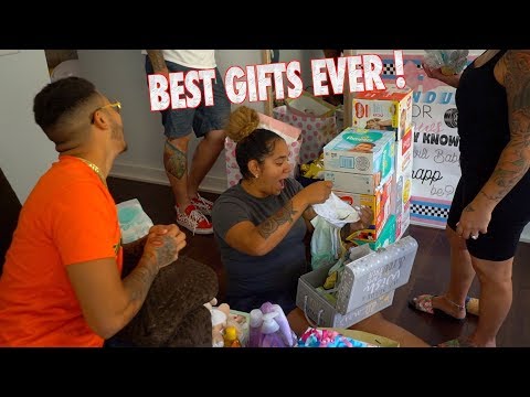 GIRLFRIEND AND MOM GOES THROUGH THE GIFTS FROM GENDER REVEAL ! | BRAAP VLOGS
