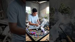 Miniature Plane Crash Diorama ✈️🔥 Realistic Rescue &amp; Evacuation Cinematic Short Film