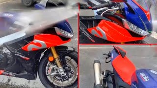 2021 APRILIA RSV4 FACTORY 1100 Stock Exhaust System Sound (Walkaround after Washing and Pure Sound)