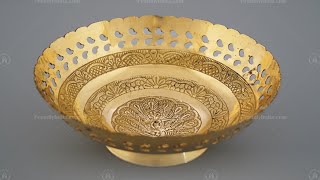 Proudlyindia.com Brass Bowl Peacock Fruit Bowl, Pooja Flowers Basket for Serving Food, Tableware