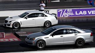 2016 To 2019 Cadillac CTS-V Vs. 2011 To 2017 Chevy Caprice PPV Drag Race 4K UHD LS Fest