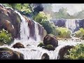 How To Make Cascade(Waterfall) In Watercolour by Sunil LinusDe