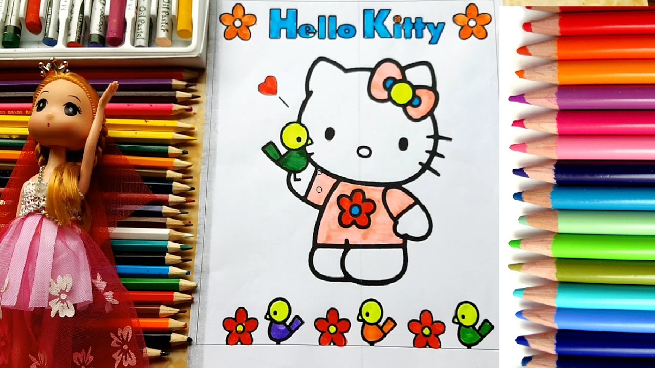 Download Hướng dẫn Bé tập Tô màu Hello Kitty Cupcake Cute ...