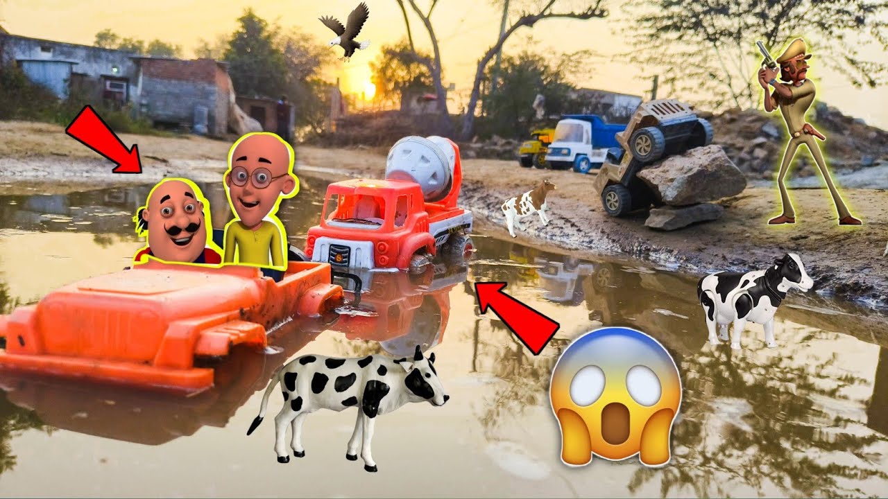 Motu Patlu127 🤩 gadi wala cartoon toy helicopter ka video Truck