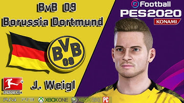 J. WEIGL face+stats (BvB Borussia Dortmund) How to create in PES 2020