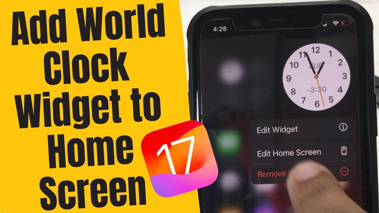 iOS 17 How to Use Clock Widget on iPhone Home screen [Add, Remove