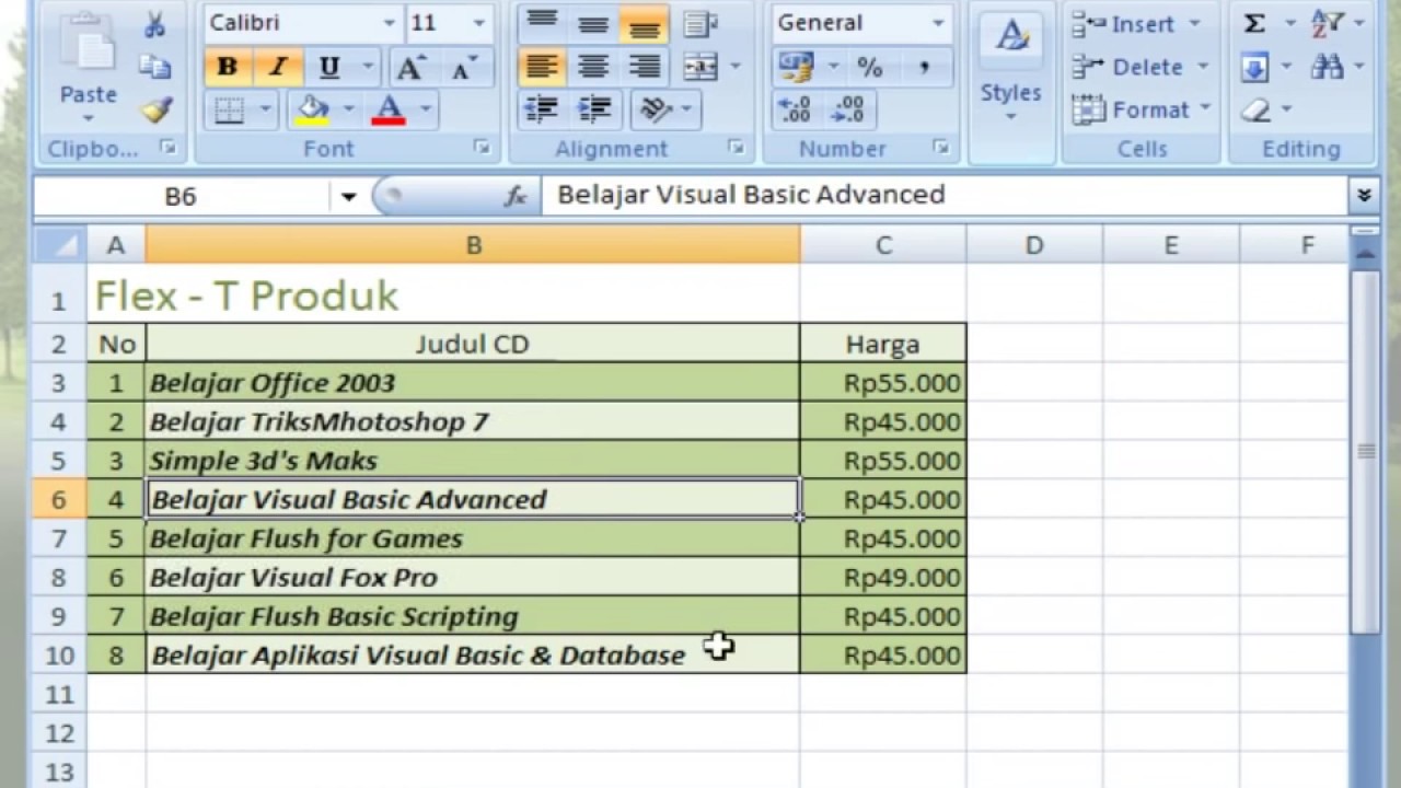 Cara Cepat Belajar Microsoft Office Excel 2007 Secara ...