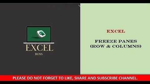 Excel Boss: Freeze Panes in Excel | Freezing ROW & COLUMNS