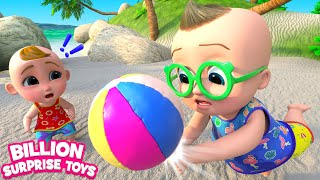 Waktu bersenang-senang di pantai bersama keluarga dan bermain bola voli! - Kids Beach Stories