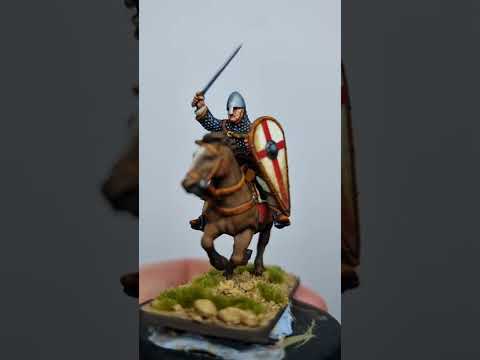 Victrix Norman cavalry. First one painted. - YouTube