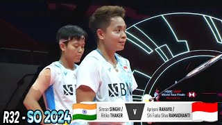 Apriyani Rahayu/Siti Fadia vs Simran Singhi/Ritika Thaker || R32 Singapore Open 2024