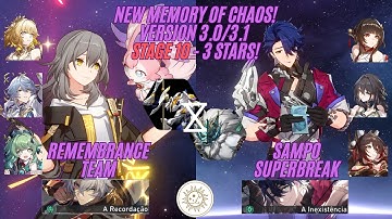New Memory of Chaos - Stage 10 - 3.0 - Aglaea & Trailblazer and Sampo Superbreak - Honkai Star Rail